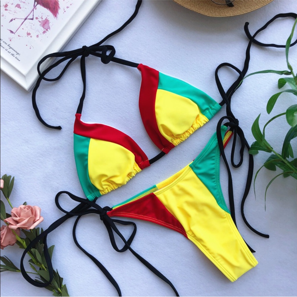 184. tropical thong bikini - Picture 3 of 5